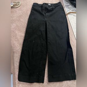 Madewell Emmett Wide Leg Cropped Pants black